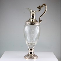 elegant decantor aiguillère. sticla & metal argintat. atelier G. Galbati. Italia